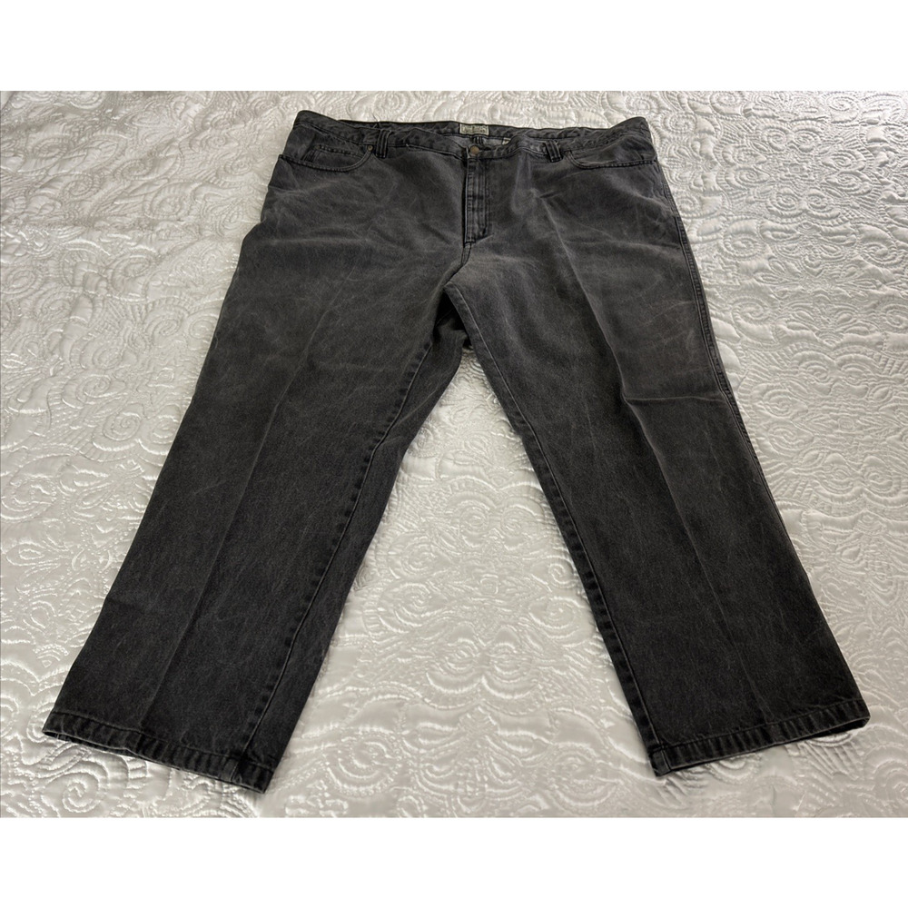 Liberty Blues Jeans Men's 52”x30.5”Denim Cotton 5 Pockets Black Straight Leg